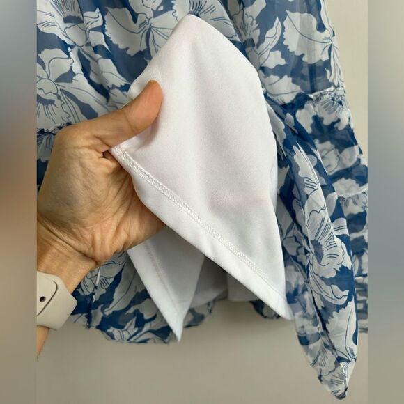 American Eagle Outfitters Shiffin Floral Blue Dress - Picture 7 of 10